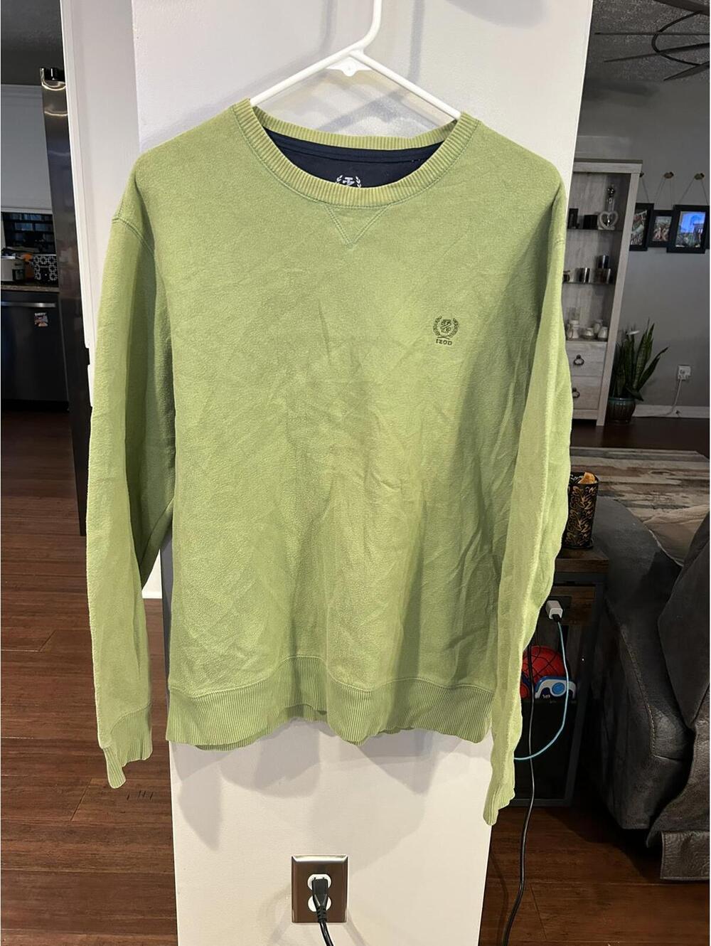 Izod Men's Crew Neck Sweater Green Size Large